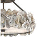 Oyster Shell 3 Light 19 inch Textured Bronze Semi-Flush Mount Ceiling Light