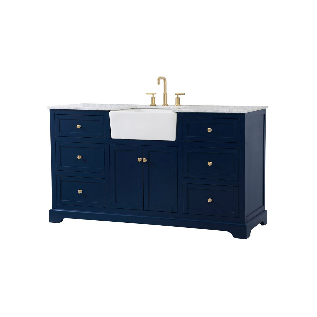Franklin 60 X 22 X 35 inch Blue Bathroom Vanity Cabinet