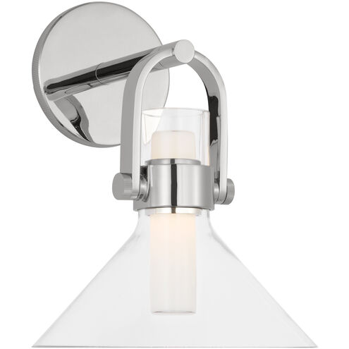 Ian K. Fowler Larkin LED 8 inch Polished Nickel Empire Bracketed Sconce Wall Light, Small