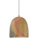 Radiance Collection 1 Light 9 inch Brushed Nickel and Harvest Yellow Slate and White Pendant Ceiling Light
