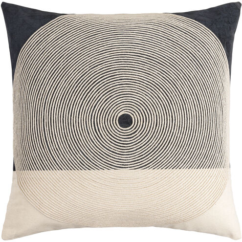 Eternity 18 X 18 inch Beige / Black Accent Pillow
