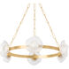 Almandine LED 41.25 inch Vintage Gold Leaf Chandelier Ceiling Light