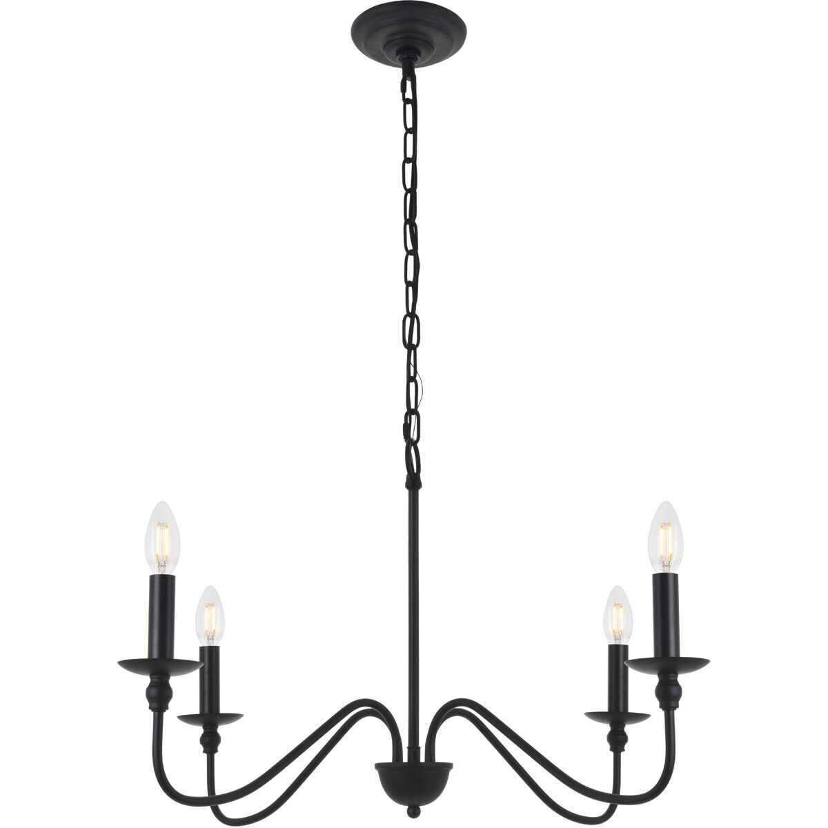 Rohan 4 Light 30 inch Matte Black Chandelier Ceiling Light