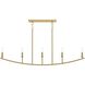 Jheni 5 Light 45 inch Brushed Gold Linear Chandelier Ceiling Light