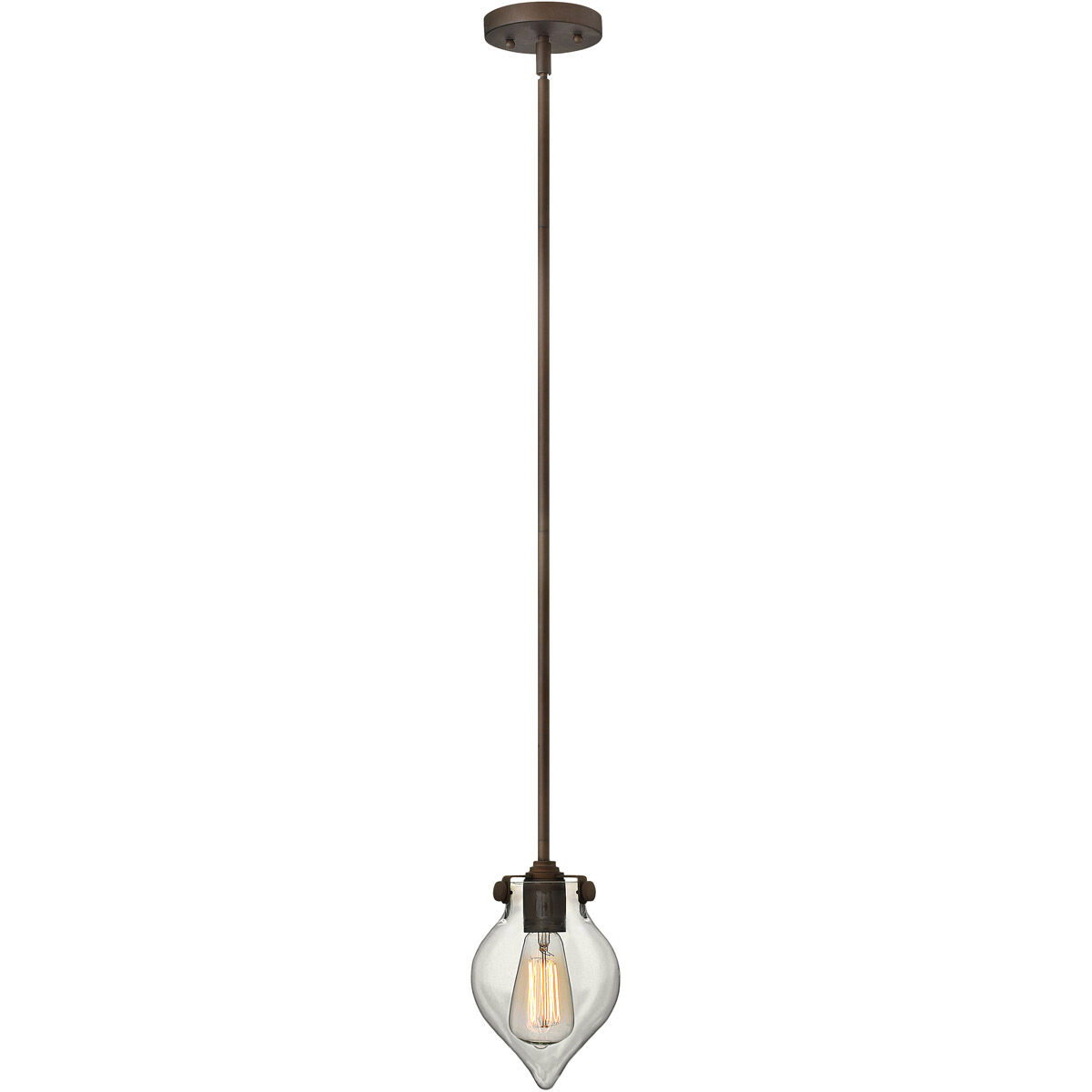 Congress 1 Light 6 inch Oil Rubbed Bronze Mini-Pendant Ceiling Light, Retro Glass