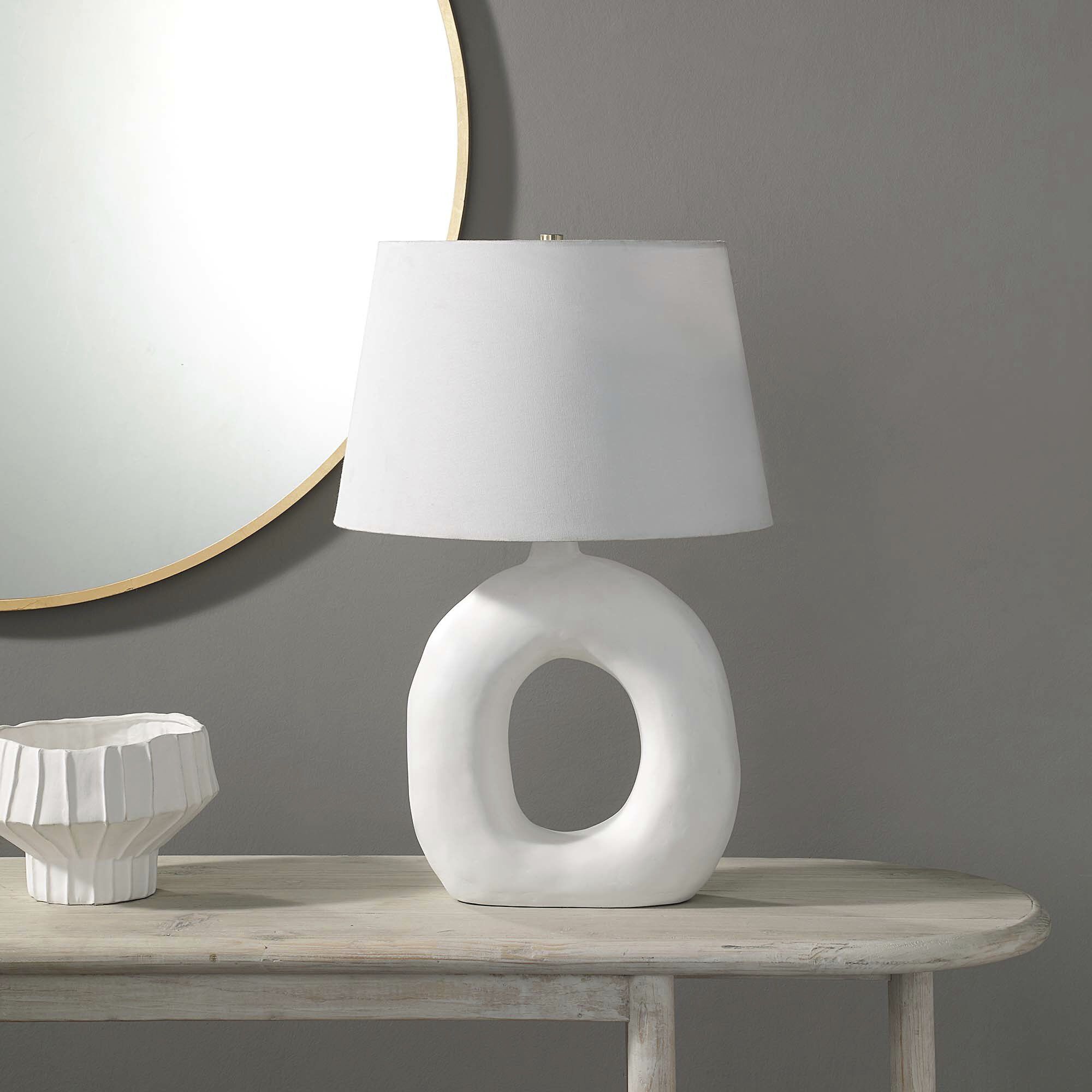 Kalahari 23 inch 100 watt Matte Off-White Table Lamp Portable Light