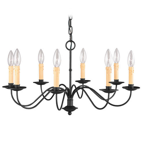 Heritage 8 Light 25 inch Black Chandelier Ceiling Light