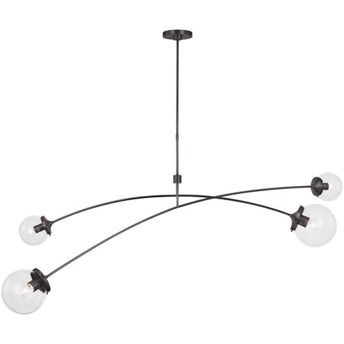 kate spade new york Prescott LED 62.25 inch Bronze Linear Chandelier Ceiling Light in Clear Glass