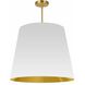 Oversized Drum 1 Light 26 inch Polished Chrome Pendant Ceiling Light in White/Gold Jewel Tone, Large