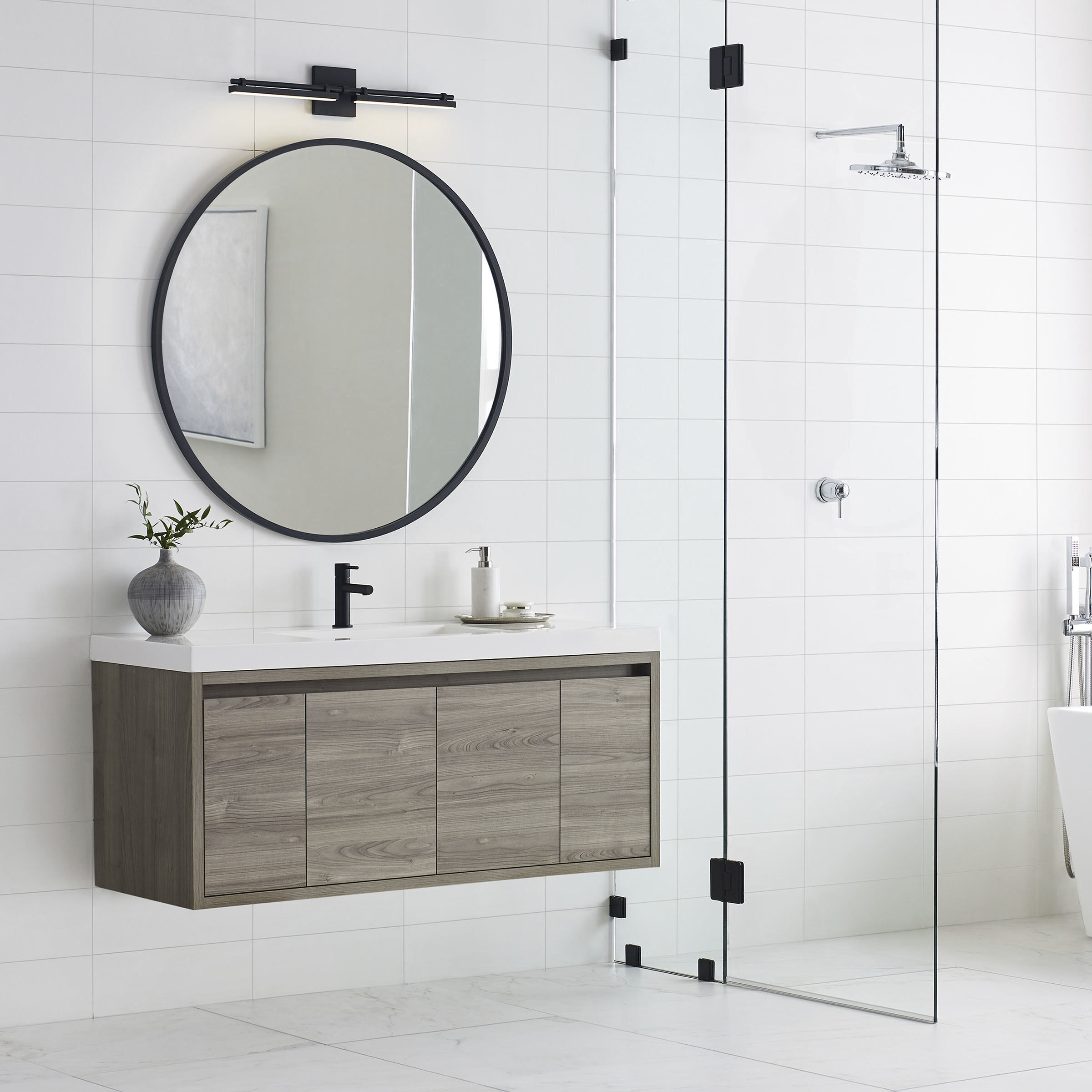 Sean Lavin Kal LED Nightshade Black Bath Light Wall Light, Integrated LED