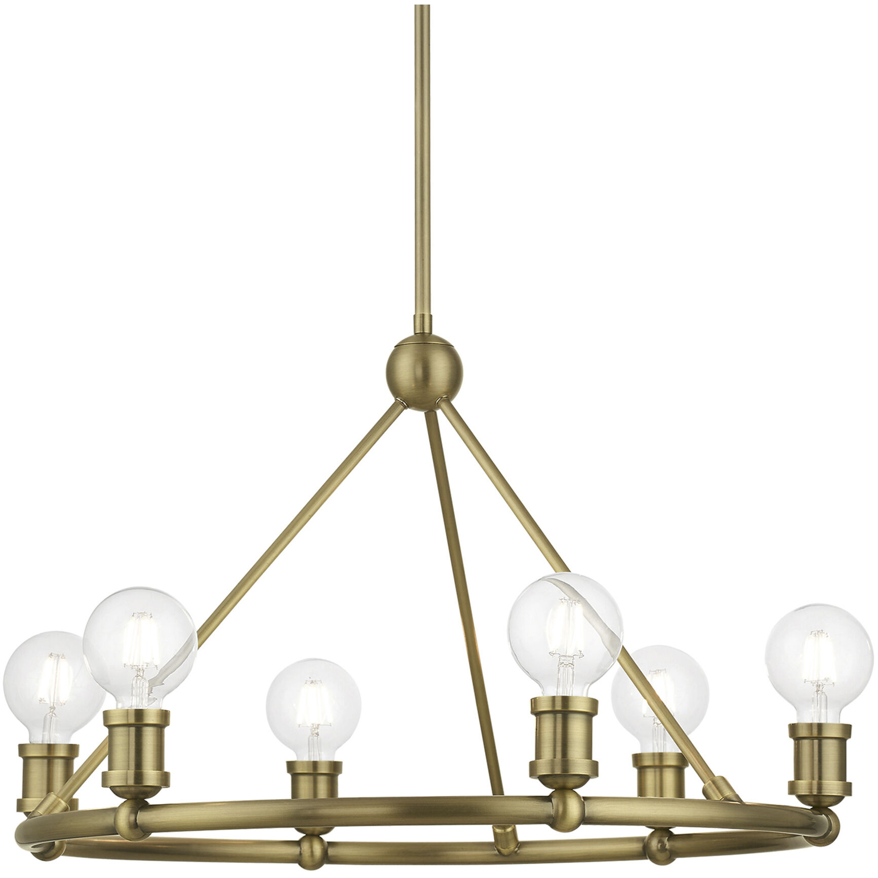 Lansdale 6 Light 25 inch Antique Brass Chandelier Ceiling Light