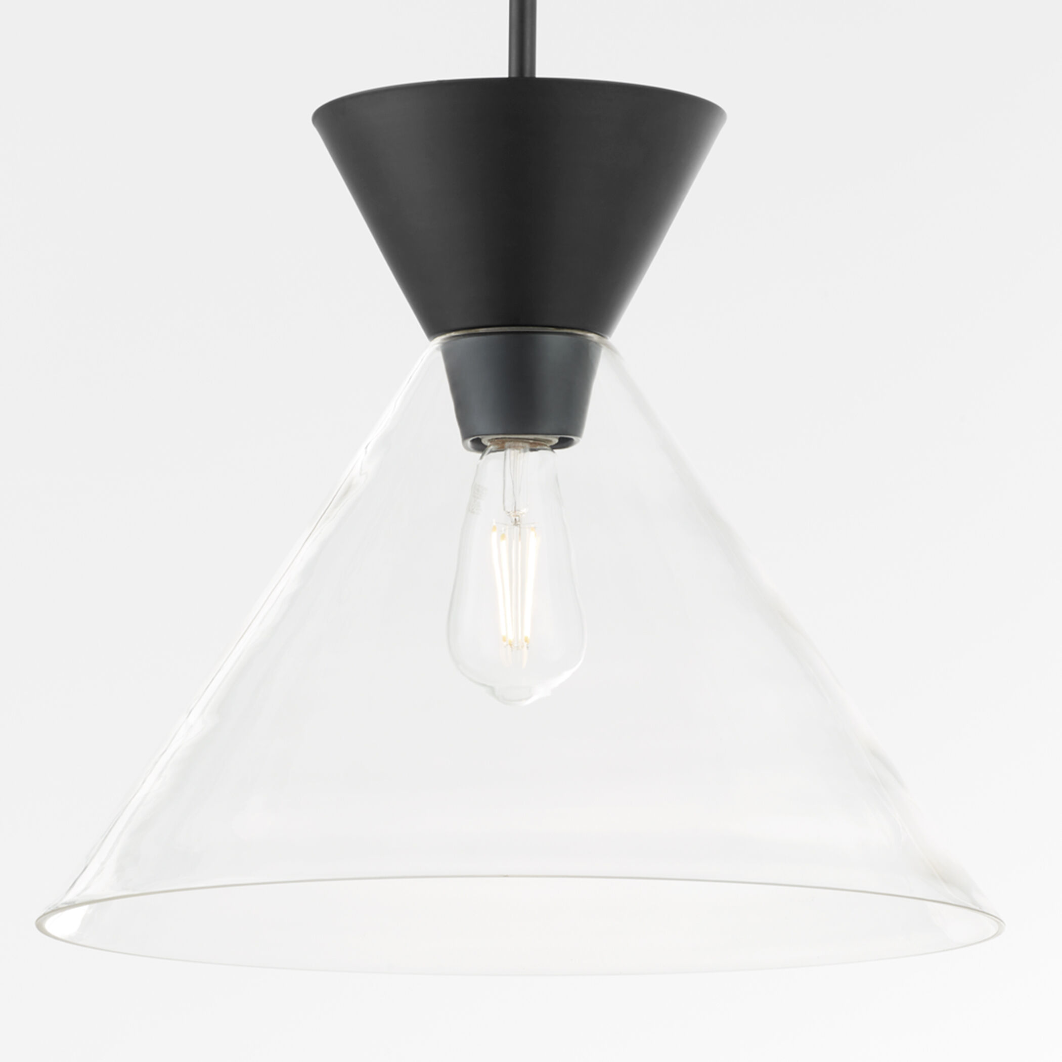 Beldar 1 Light 17 inch Matte Black Pendant Ceiling Light in Clear