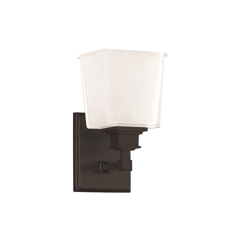 Hudson Valley Lighting Berwick 1-Light Vanity Light Old Bronze Finish  with Clear/Frosted Glass Shade by Hudson Valley Lighting 