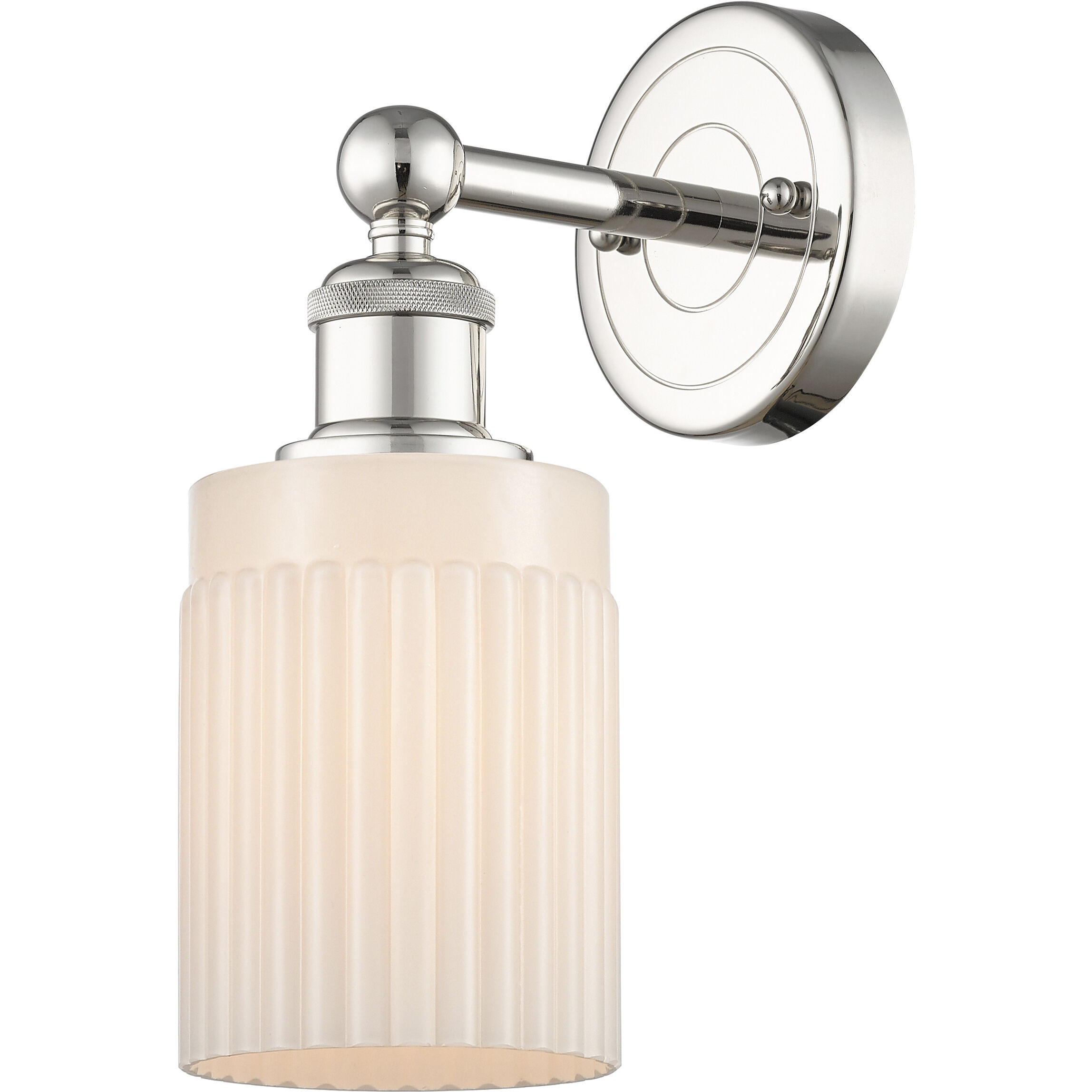 Hadley Sconce Wall Light in Polished Nickel, Matte White