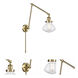 Olean 28 inch 60.00 watt Antique Brass Swing Arm Wall Light, Franklin Restoration