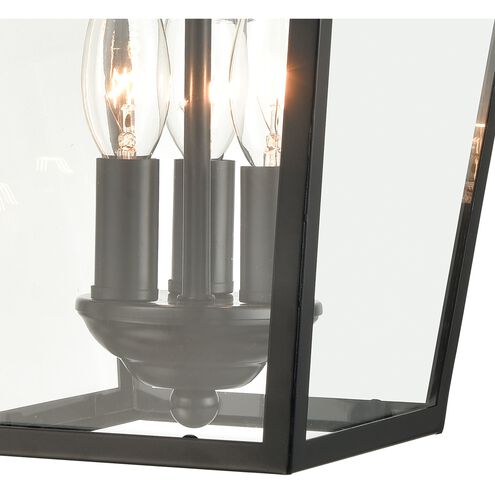 Main Street 3 Light 16 inch Black Outdoor Wall Sconce