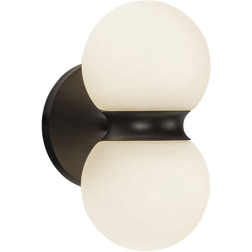 Peri LED 8.88 inch Black Exterior Wall in Matte Opal Glass