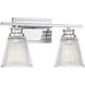 Transitional 2 Light 16 inch Chrome Bathroom Vanity Light Wall Light