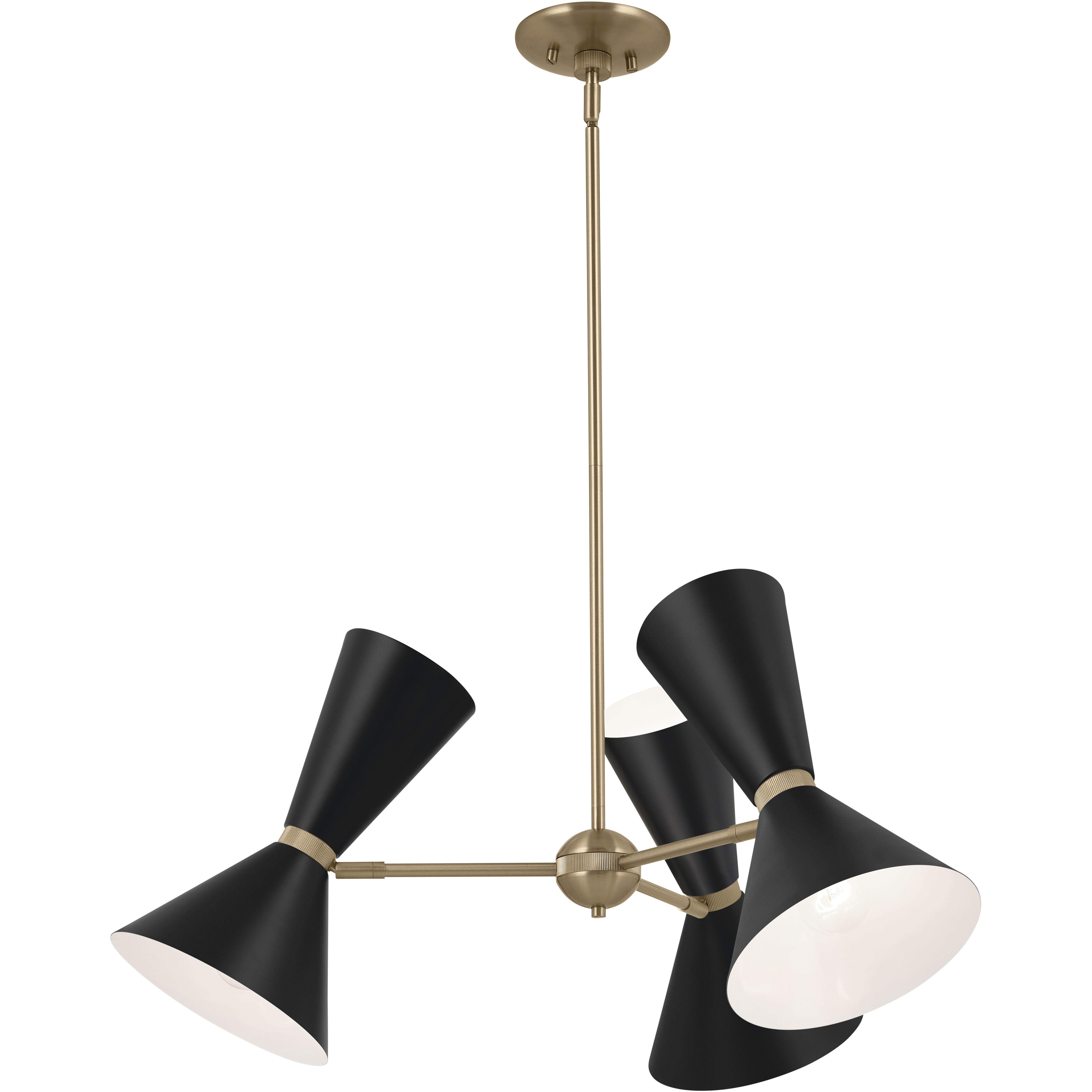 Phix LED 30.75 inch Champagne Bronze with Black Chandelier Ceiling Light