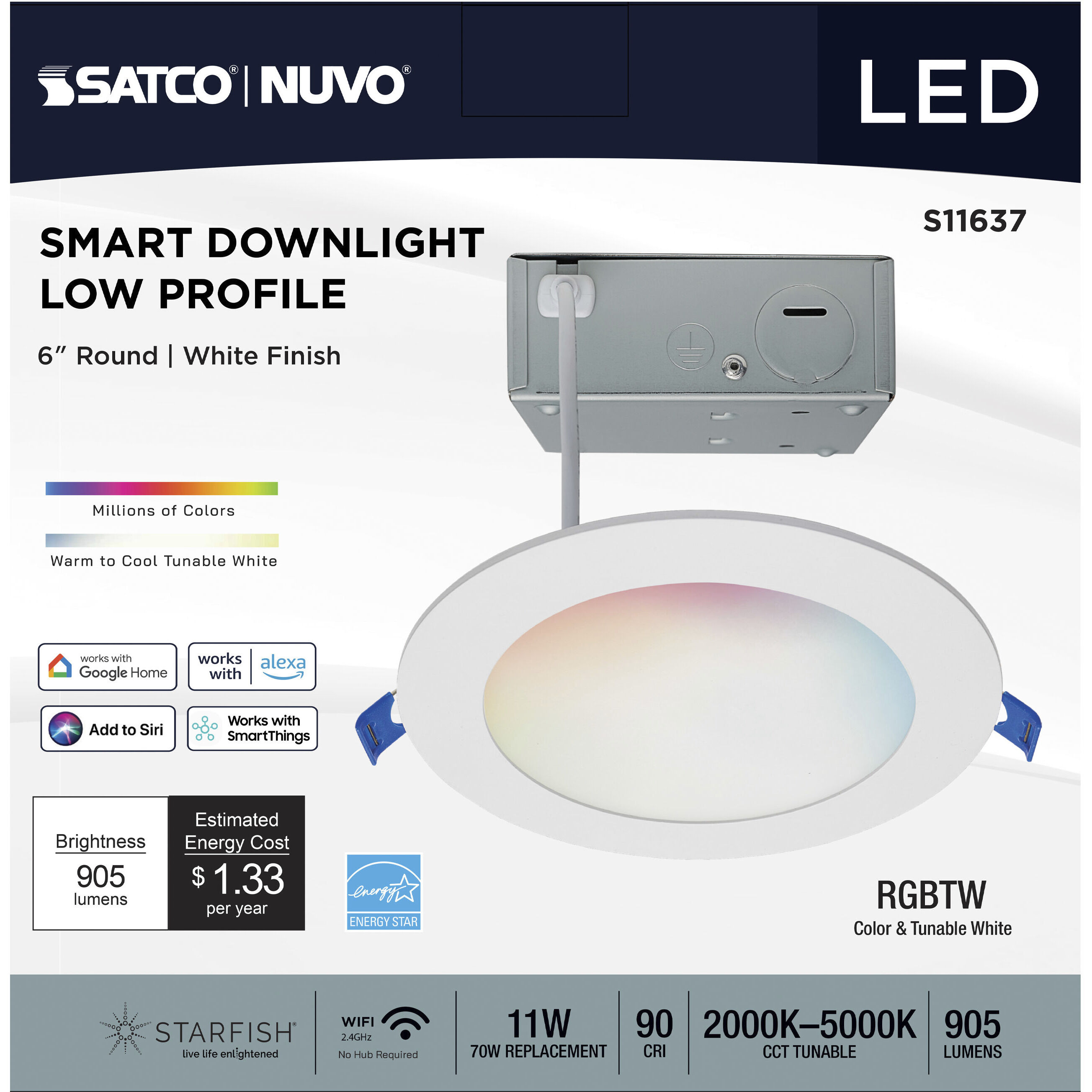 Starfish Integrated LED White Recessed