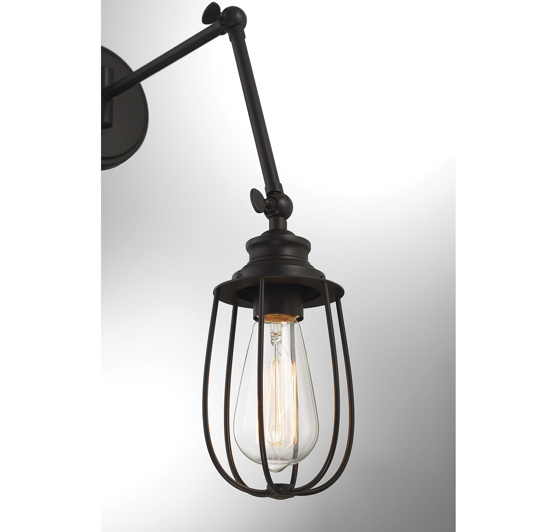 Industrial 5 inch 60 watt Matte Black Adjustable Wall Sconce Wall Light