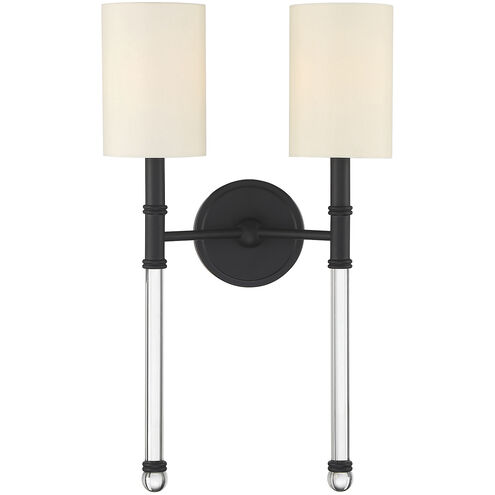 Fremont 2 Light 13 inch Matte Black Wall Sconce Wall Light, Essentials