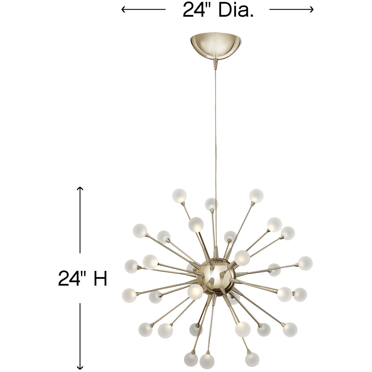 Impulse LED 24 inch Polished Gold Chandelier Ceiling Light, Orb