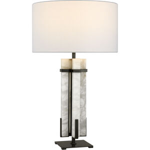 Ian K. Fowler Malik 30 inch 15 watt Bronze and Alabaster Table Lamp Portable Light, Large