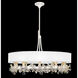 Azu LED 34.5 inch White Chandelier Ceiling Light in White Fabric