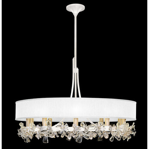 Azu LED 34.5 inch White Chandelier Ceiling Light in White Fabric