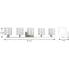 Invite 5 Light 42 inch Brushed Nickel Bath Vanity Wall Light