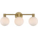 Fenton 3 Light 24 inch Legacy Brass Vanity Light Wall Light