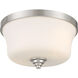 Shyloh 2 Light 14 inch Brushed Nickel Flush Mount Ceiling Light