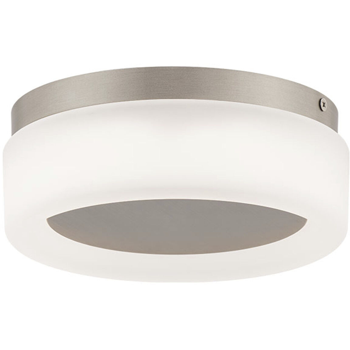 Bonham LED 8 inch Brushed Nickel Flush Mount Ceiling Light in 3500K, dweLED