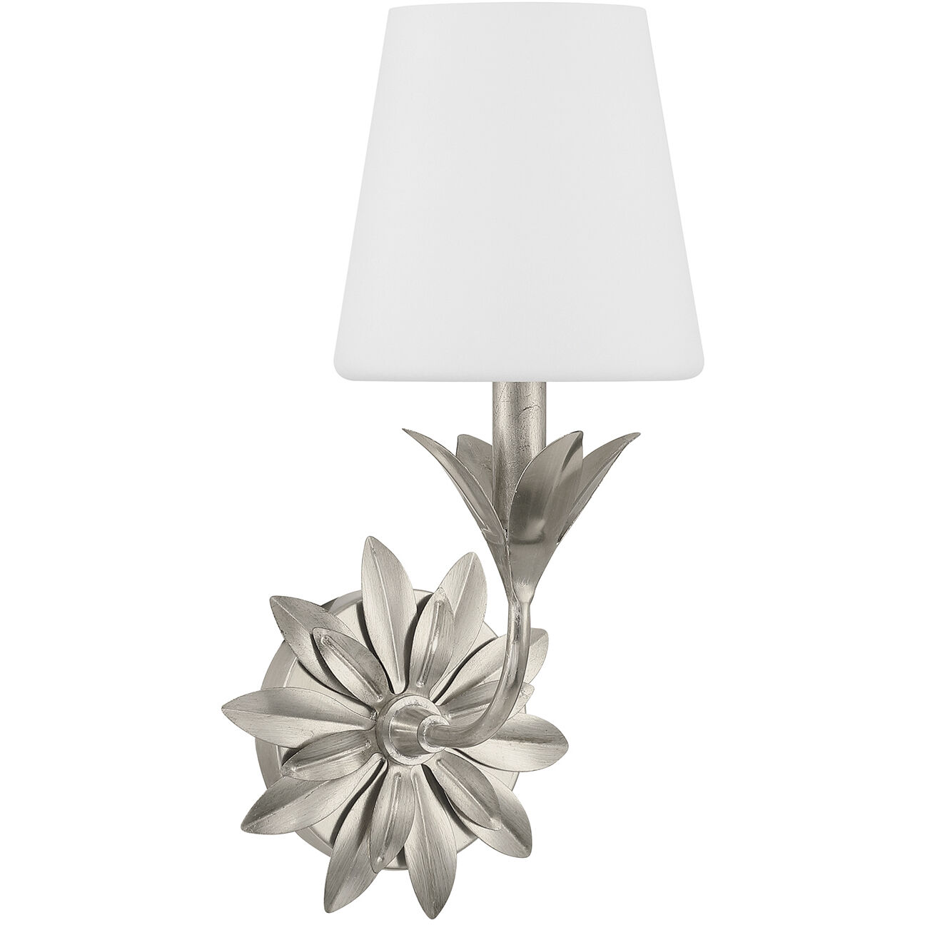 Broche Bath Sconce Wall Light in Antique Silver