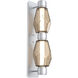 Gem Mandrel Sconce Wall Light in 3000K LED, Classic Silver, Bronze Blown Glass