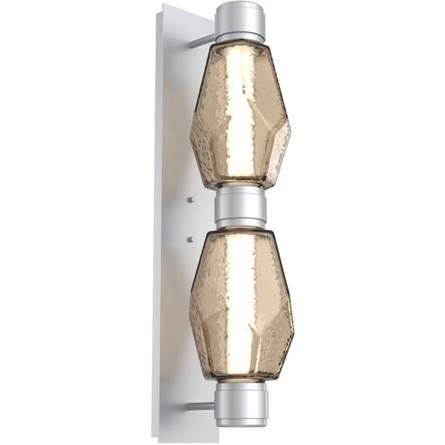Gem Mandrel Sconce Wall Light in 3000K LED, Classic Silver, Bronze Blown Glass