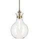 Laria 1 Light Champagne Bronze Pendant Ceiling Light in Clear