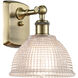 Ballston Arietta 1 Light 8 inch Antique Brass Sconce Wall Light in Incandescent, Clear Glass, Ballston
