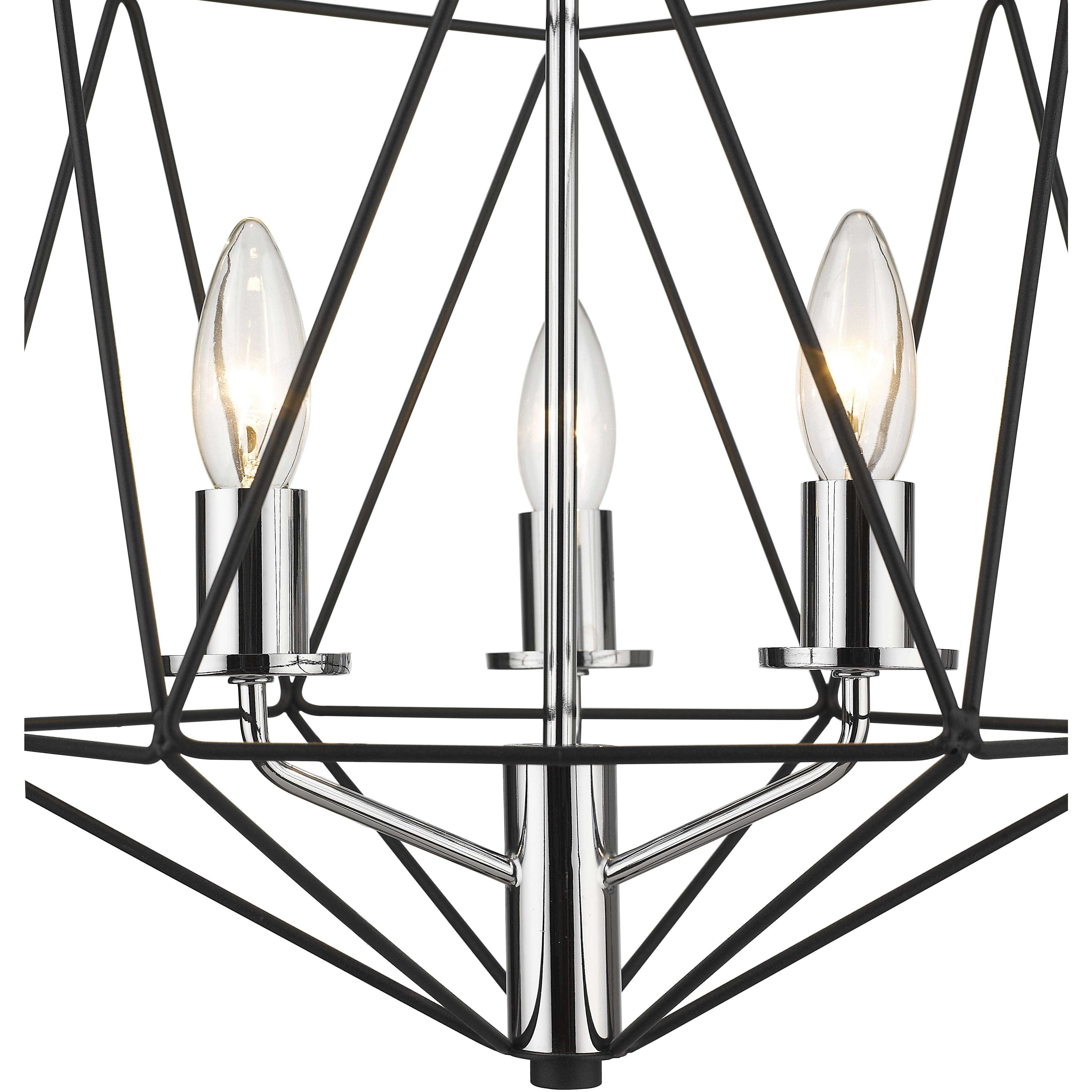Geo 5 Light 18 inch Matte Black and Chrome Chandelier Ceiling Light