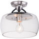 Goblet 1 Light 11 inch Black/Satin Nickel Semi-Flush Mount Ceiling Light in Black and Satin Nickel