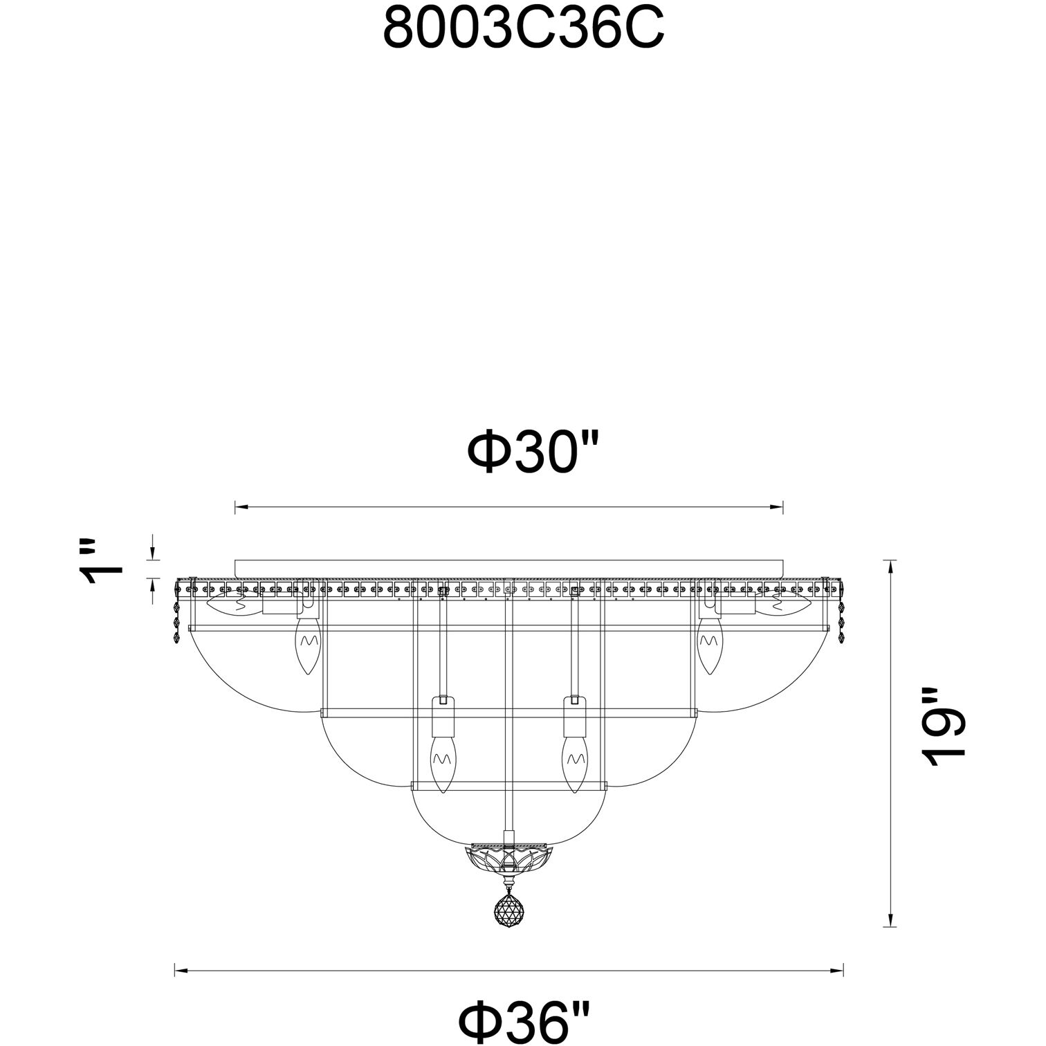 Stefania 21 Light 36 inch Chrome Bowl Flush Mount Ceiling Light