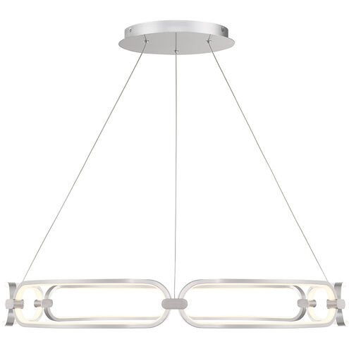 Charmed LED 32 inch Brushed Nickel Chandelier Ceiling Light, dweLED