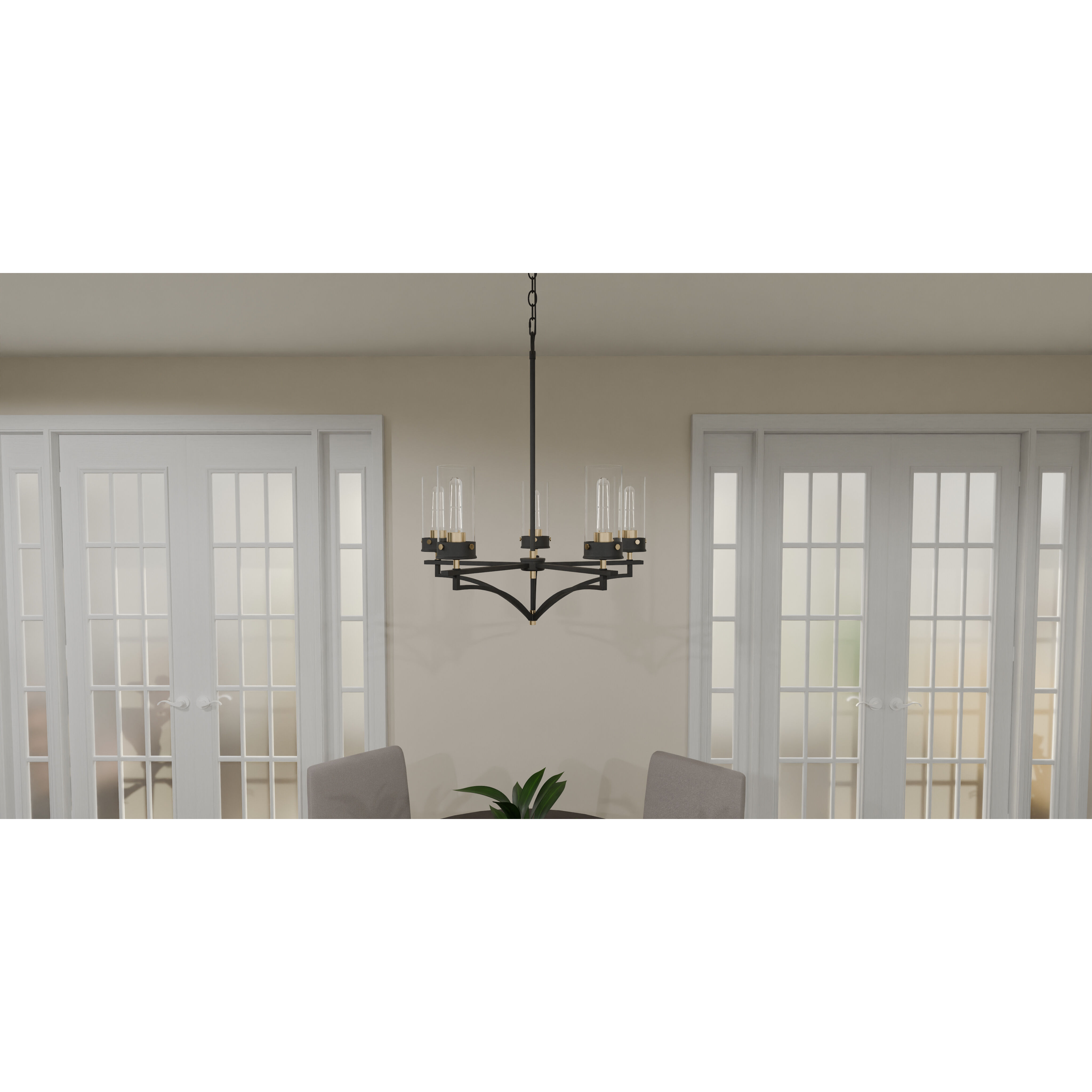 Hillside 5 Light 26.25 inch Matte Black Chandelier Ceiling Light