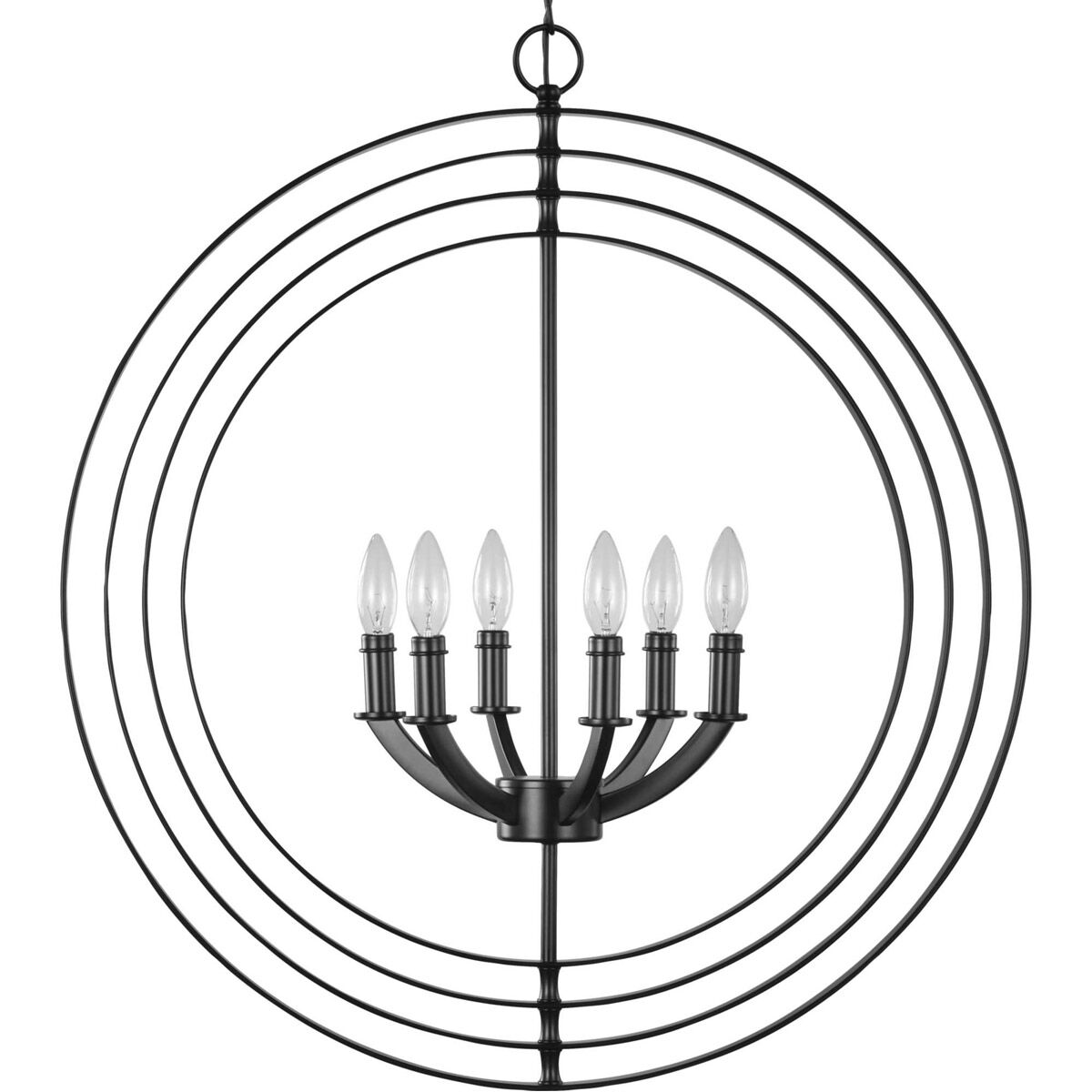 Equinox 6 Light Matte Black Pendant Ceiling Light