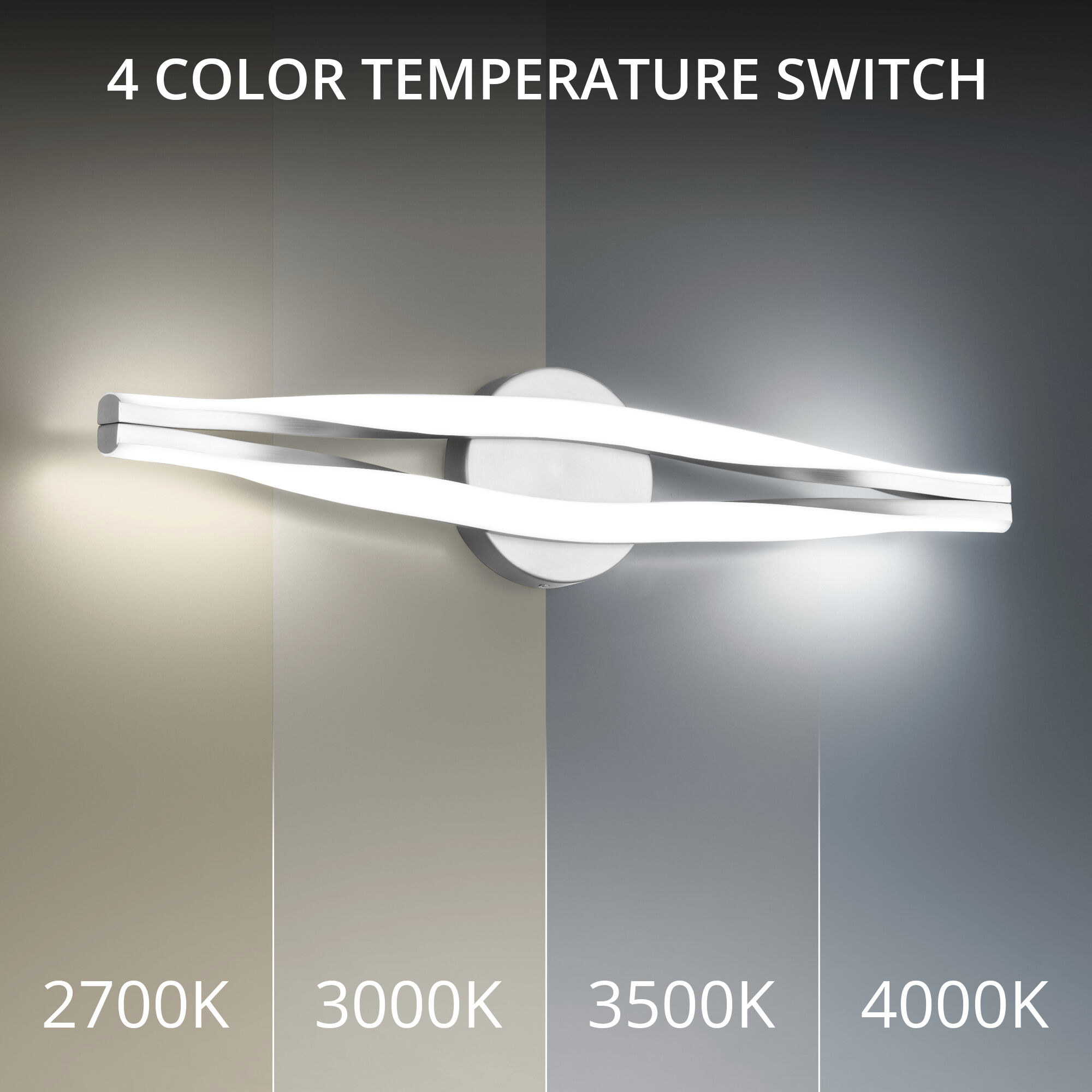 Jagger LED 26 inch Brushed Nickel Bath Vanity & Wall Light in 2700K, dweLED