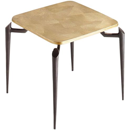 Tarsal 23 X 23 inch Black and Gold Side Table