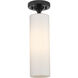 Crown Point 1 Light 3.88 inch Matte Black Flush Mount Ceiling Light in Matte White Glass