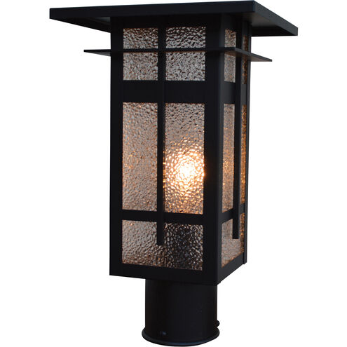 Finsbury 1 Light 10.5 inch Rustic Brown Post Mount in Frosted