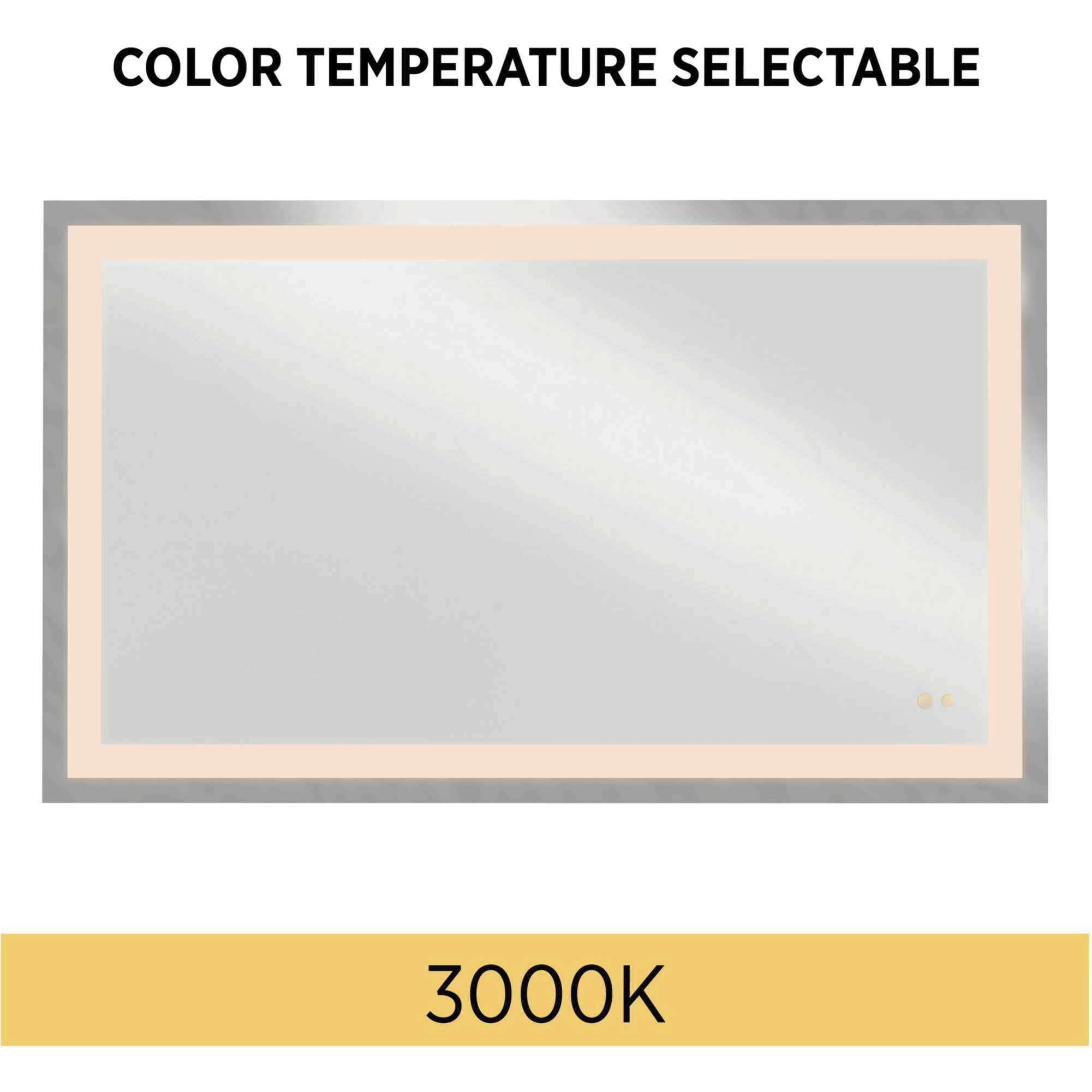 Captarent LED 60 X 36 inch White LED Mirror, Progress LED